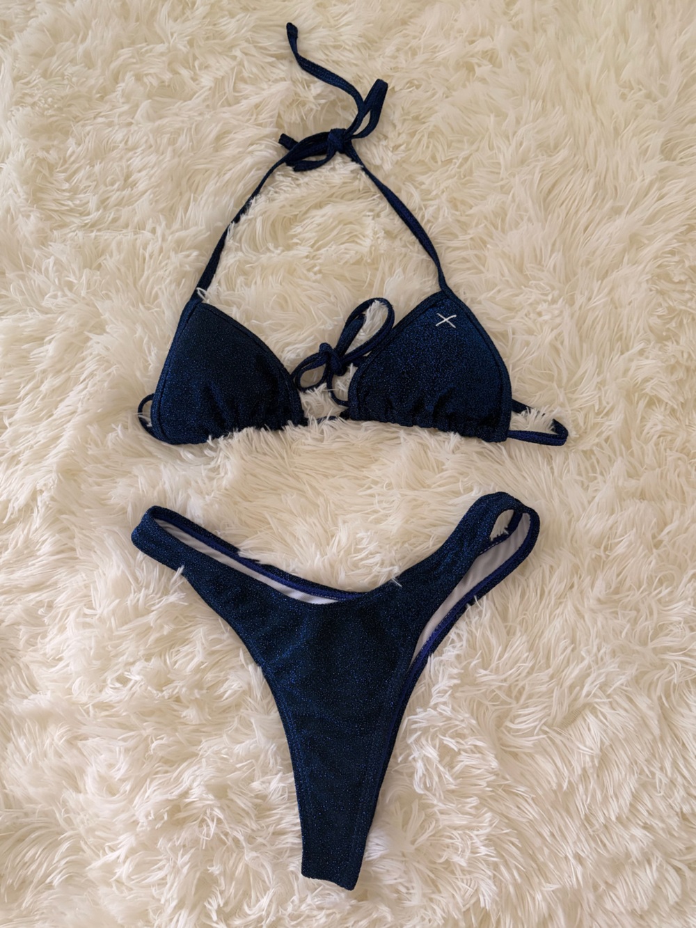 Boutine LA Navy Sparkle Triangle Bikini